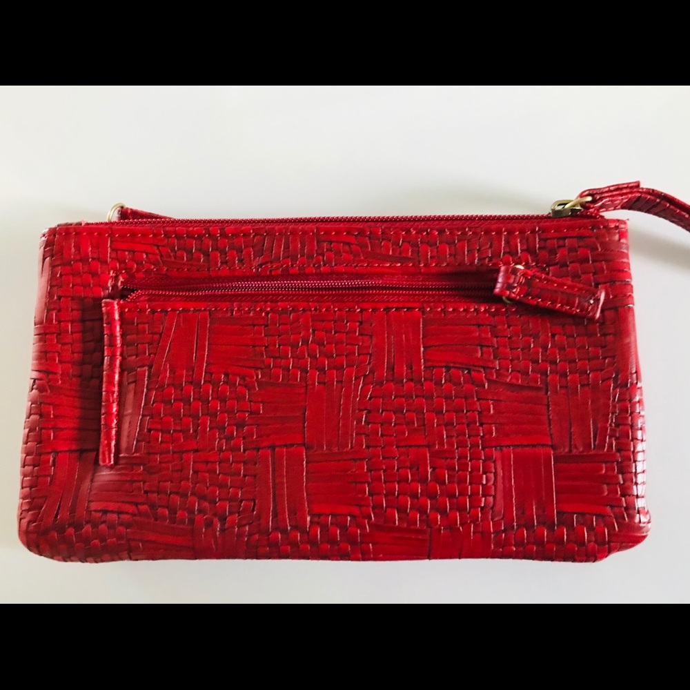 Red Vegan Leather Wristlet